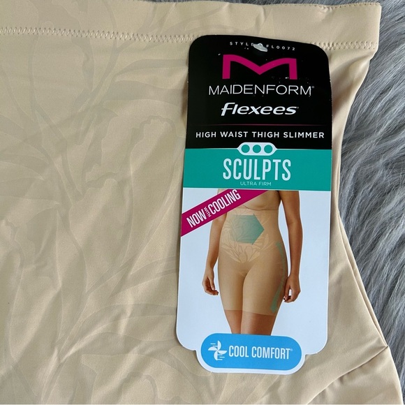 Maidenform Flexees Shapewear Womens Size Small Beige High Waist Thigh Slimmer - Picture 3 of 7